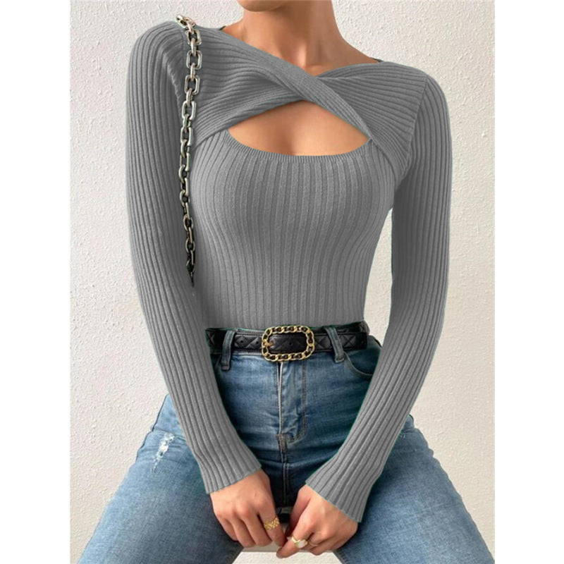 Qamra | Suéter de Cuello Redondo de Manga Larga Elegante