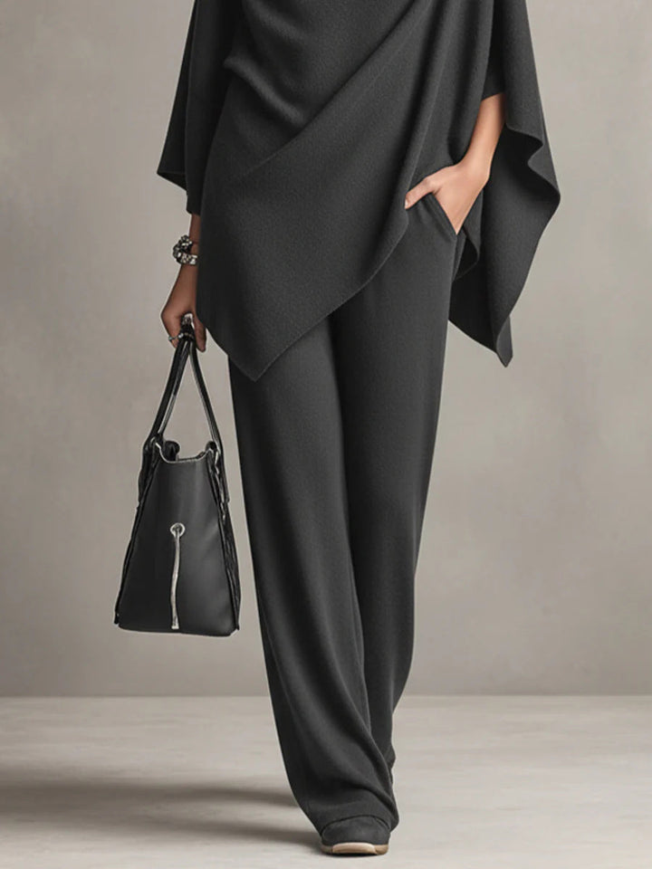 Sarina | Conjunto de Dos Piezas con Caída Elegante – Top Fluido y Pantalones de Pierna Ancha