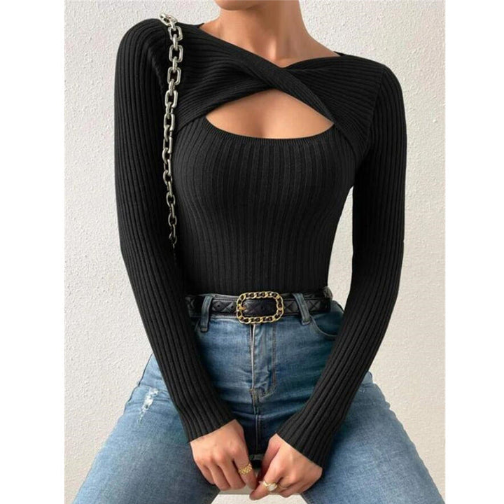 Qamra | Suéter de Cuello Redondo de Manga Larga Elegante