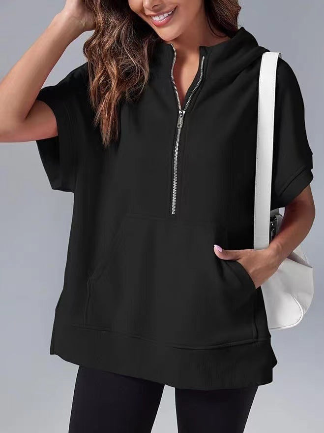 Hisper | Sudadera de Verano de Corte Holgado y Media Cremallera
