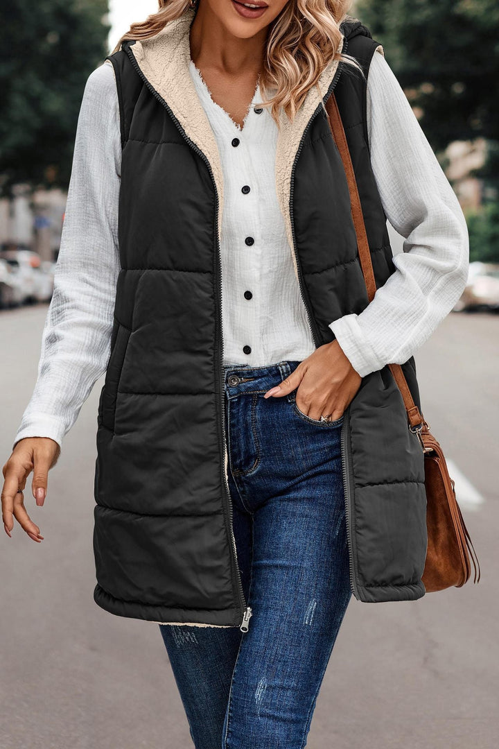Mishelle | Chaleco con Capucha Reversible y Cálido