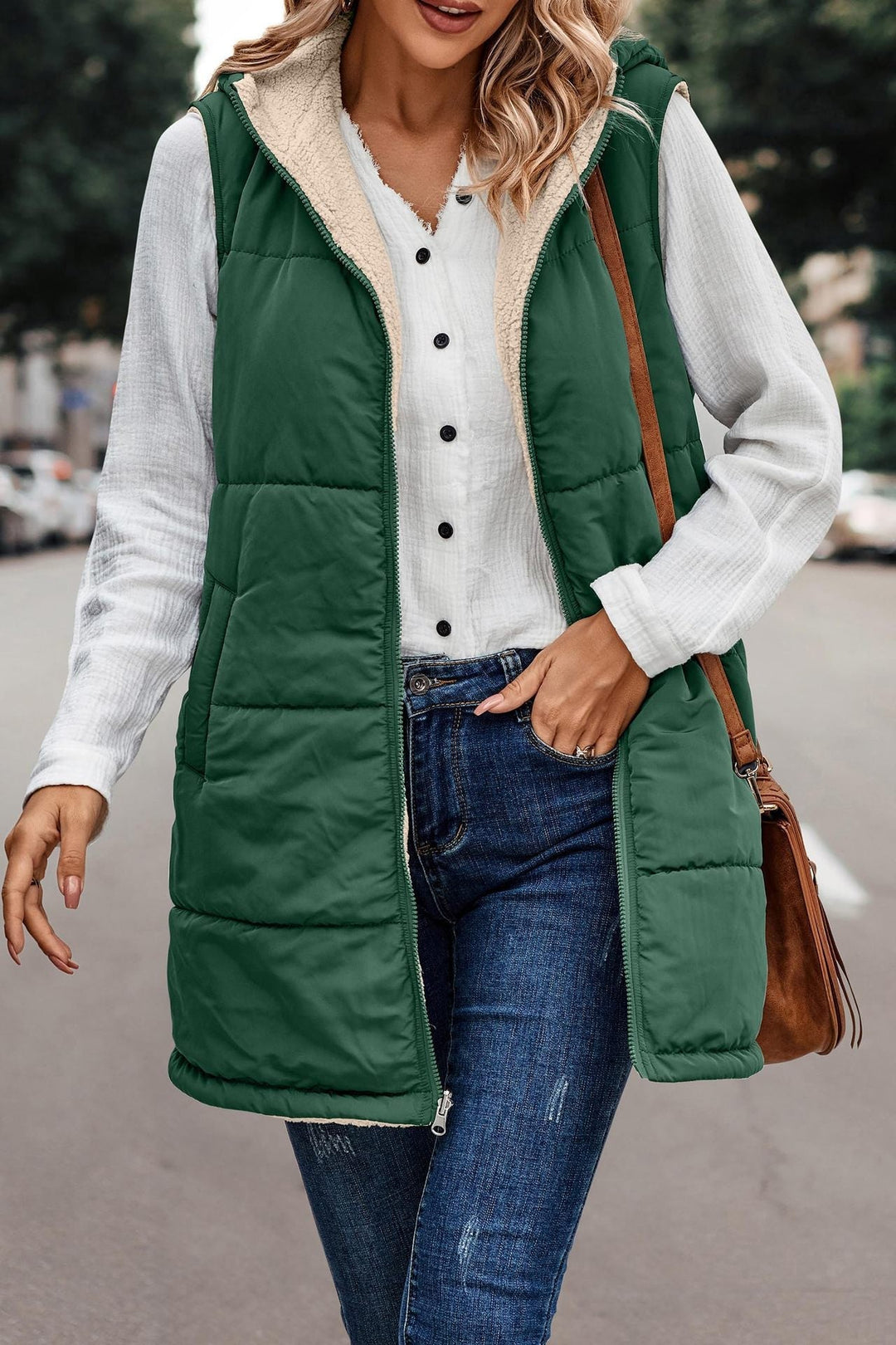 Mishelle | Chaleco con Capucha Reversible y Cálido