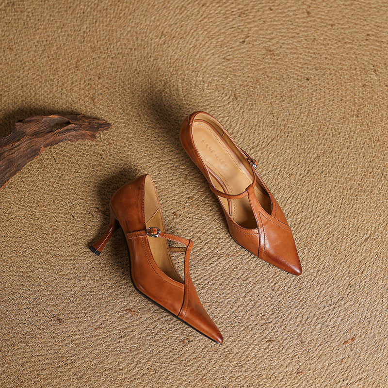 Aveline | Pumps T-Strap de Cuero