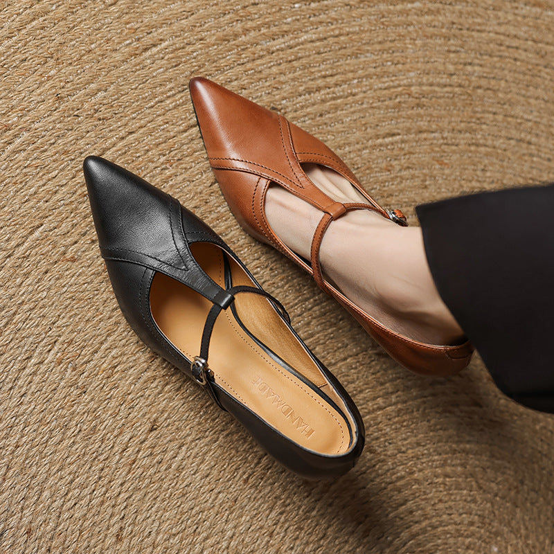 Aveline | Pumps T-Strap de Cuero