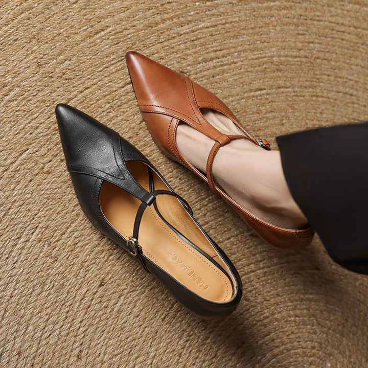 Aveline | Pumps T-Strap de Cuero