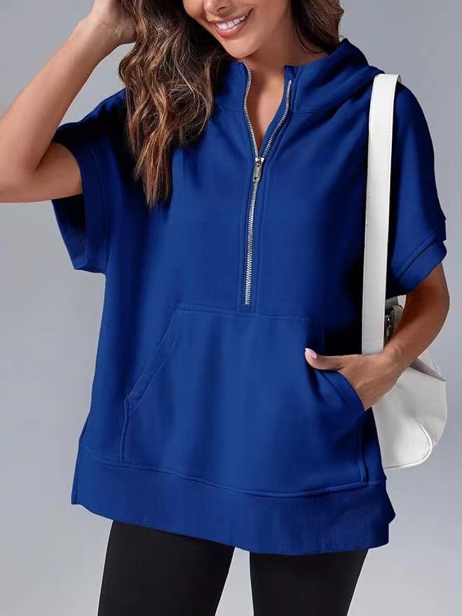 Hisper | Sudadera de Verano de Corte Holgado y Media Cremallera