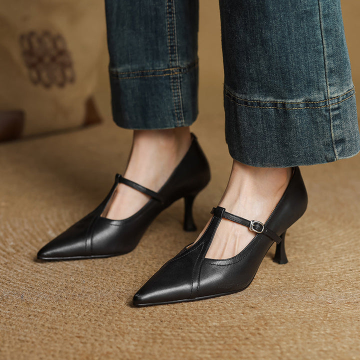 Aveline | Pumps T-Strap de Cuero