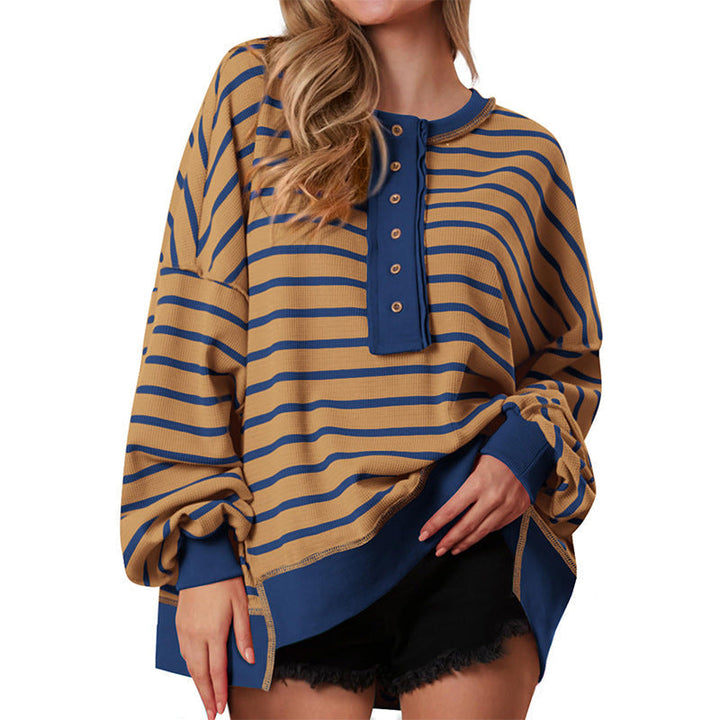 Polana | Sudadera Casual Oversized de Rayas de Manga Larga