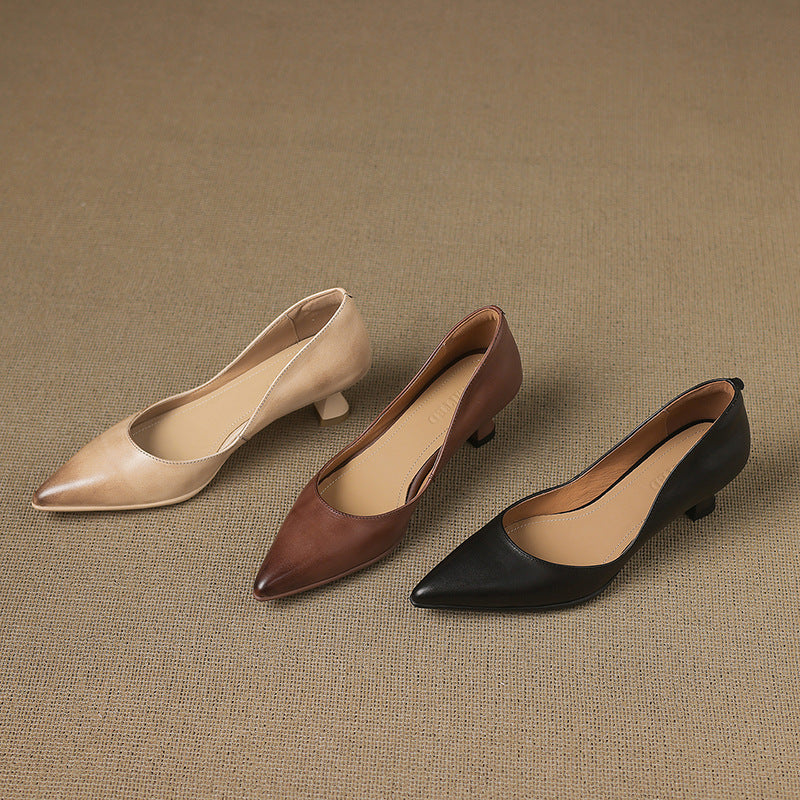 Calenne | Kitten Heels de Cuero