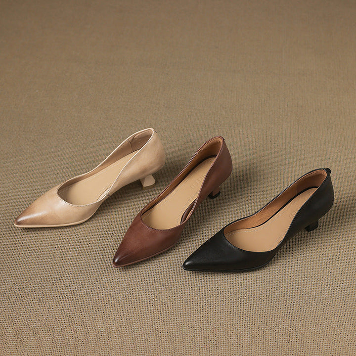 Calenne | Kitten Heels de Cuero