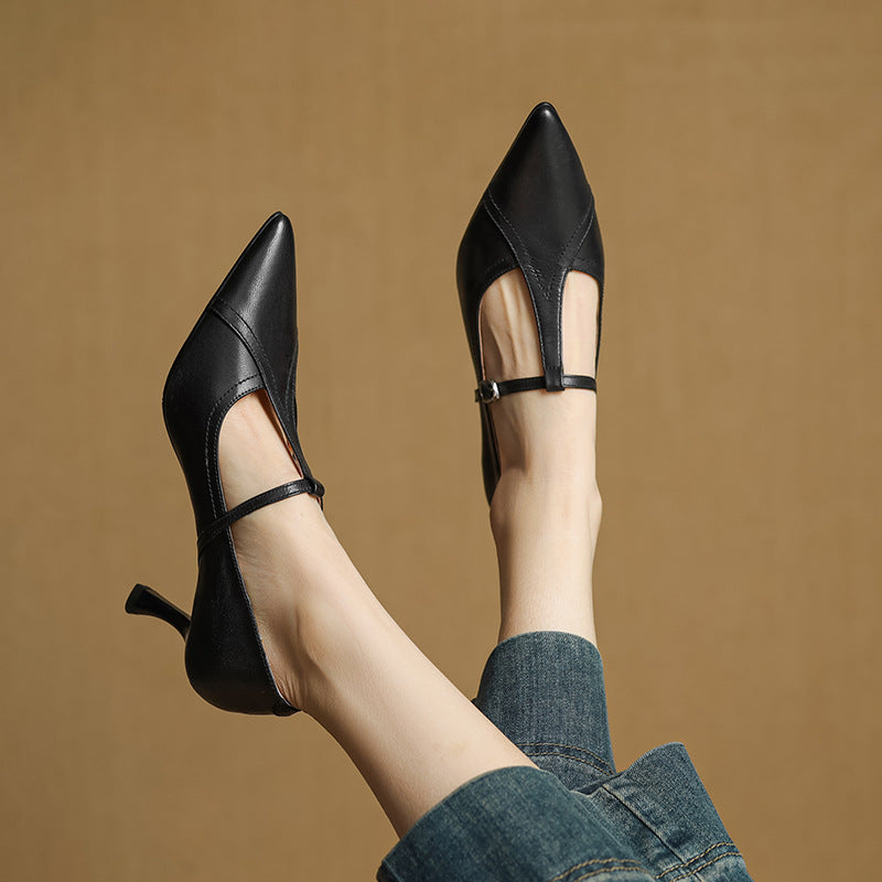 Aveline | Pumps T-Strap de Cuero