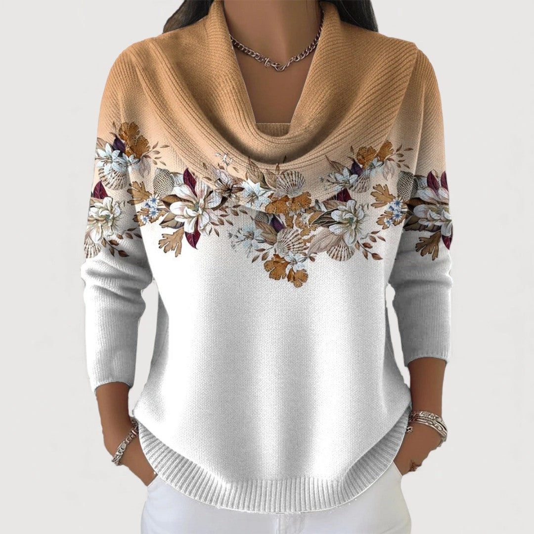 Nora | Suéter Floral con Cuello Suave