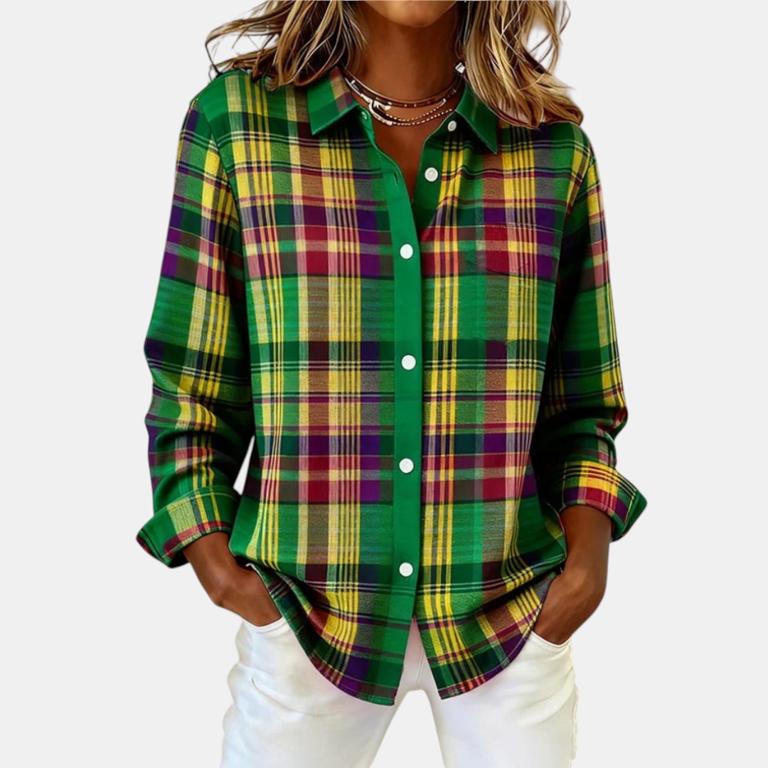 Elinah | Cárdigan Camisa de Punto a Cuadros