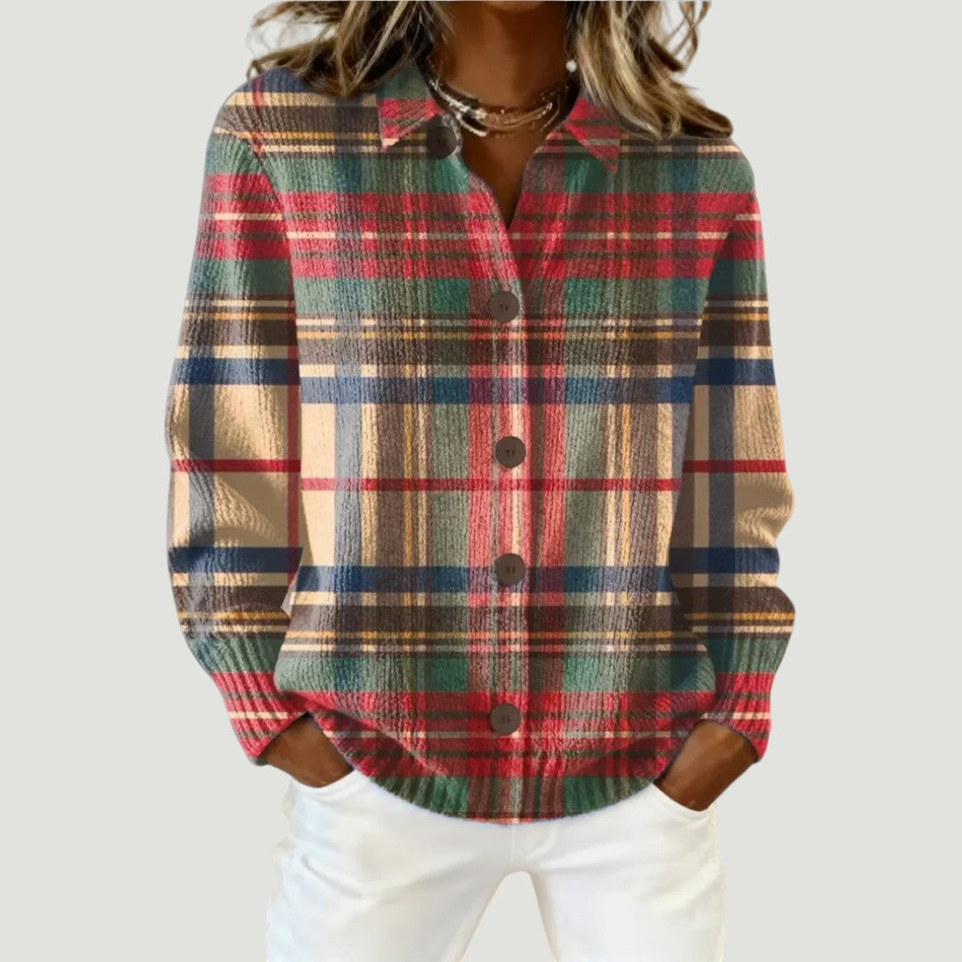 Norea | Cárdigan Camisa de Punto a Cuadros