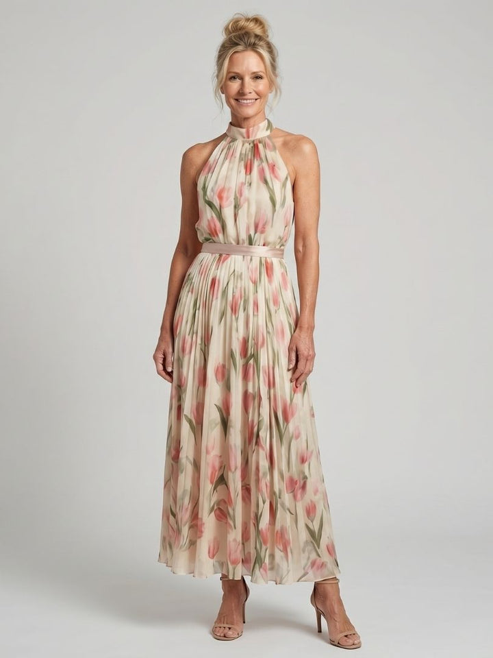 Delfina | Vestido Midi Halter Floral