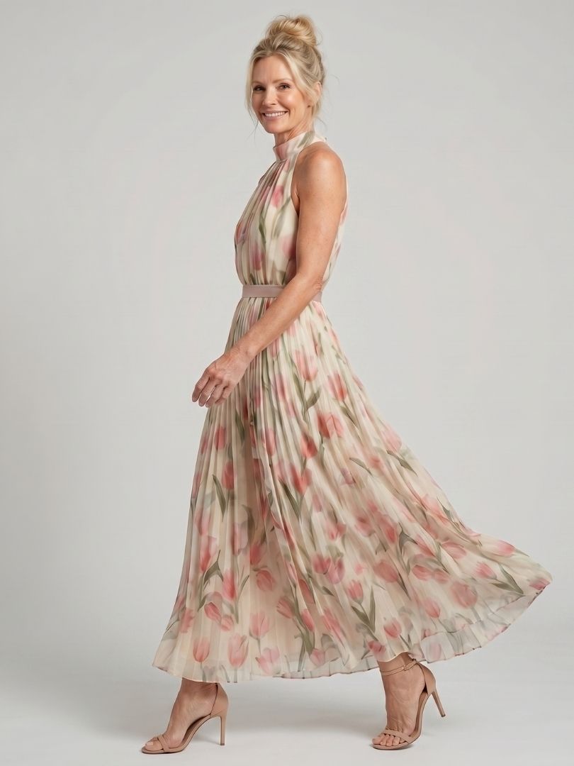 Delfina | Vestido Midi Halter Floral