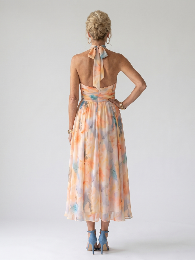 Paloma | Vestido Midi Halter Suave