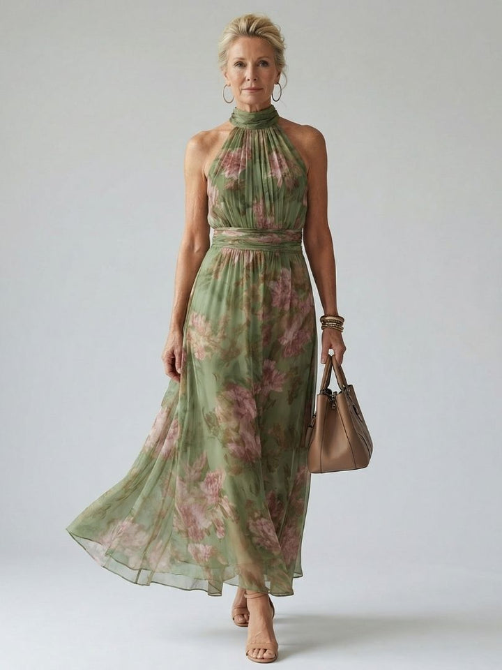 Carolina | Vestido Midi Halter Fruncido