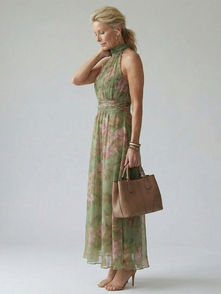 Carolina | Vestido Midi Halter Fruncido
