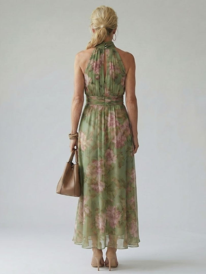 Carolina | Vestido Midi Halter Fruncido