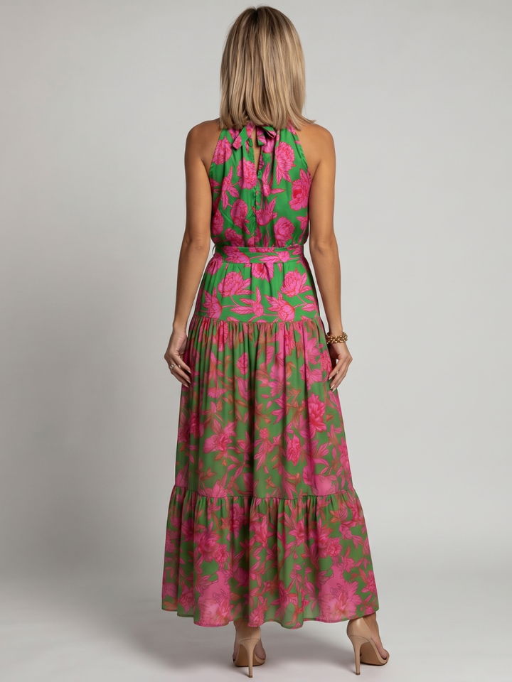 Milena | Vestido Midi Halter Drapeado