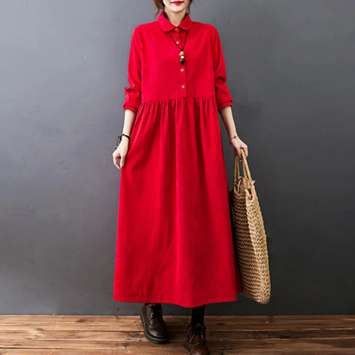 Débora | Vestido Midi Camisero Elegante Abotonado