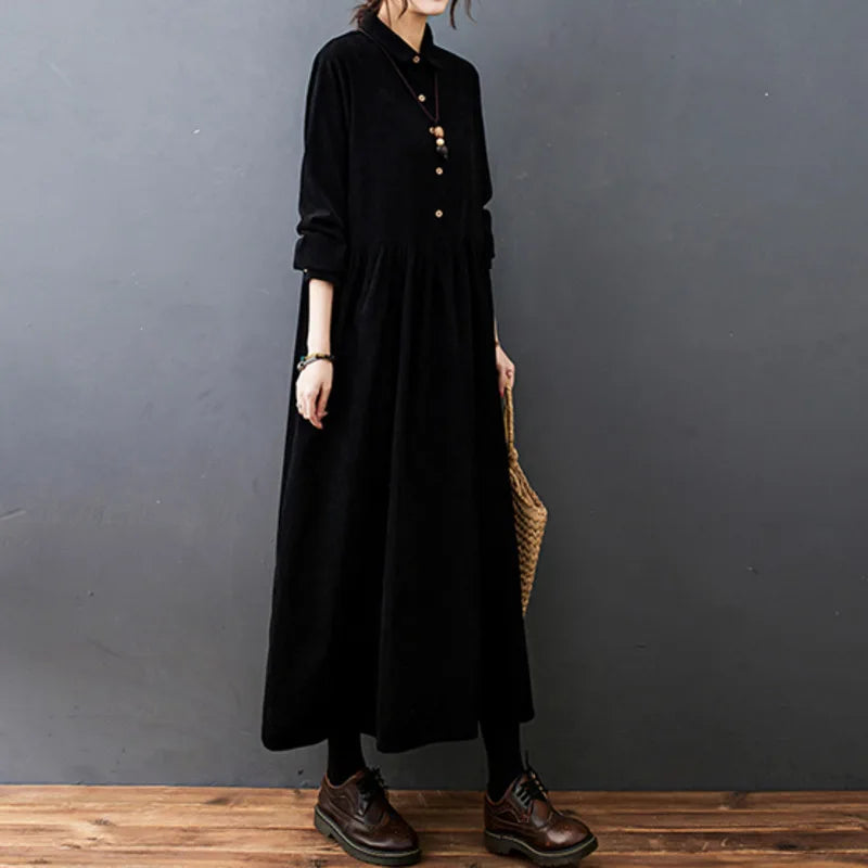 Débora | Vestido Midi Camisero Elegante Abotonado