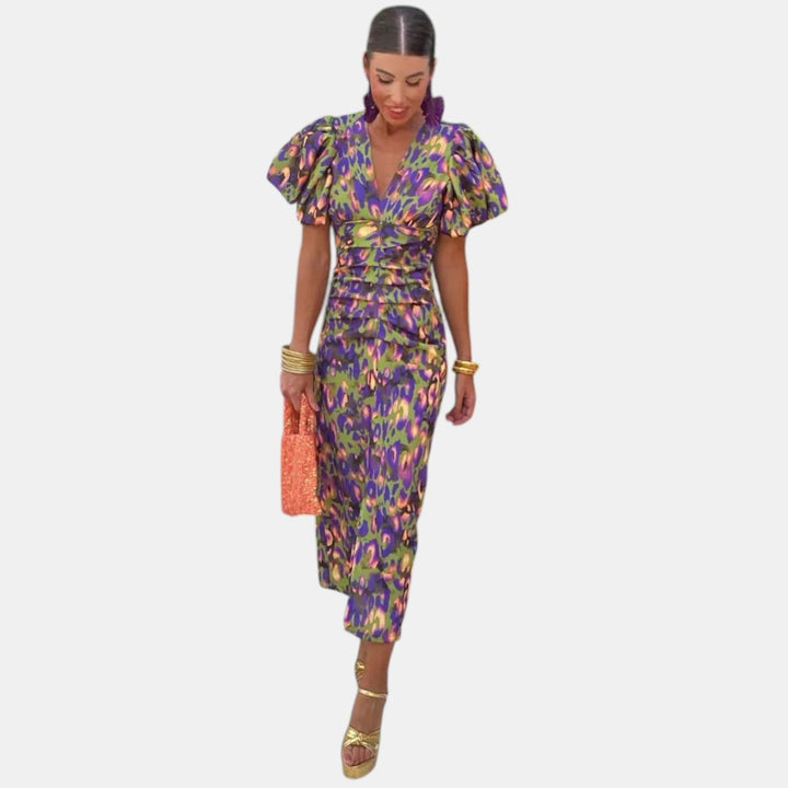 Giselle | Vestido Midi Floral con Vuelo