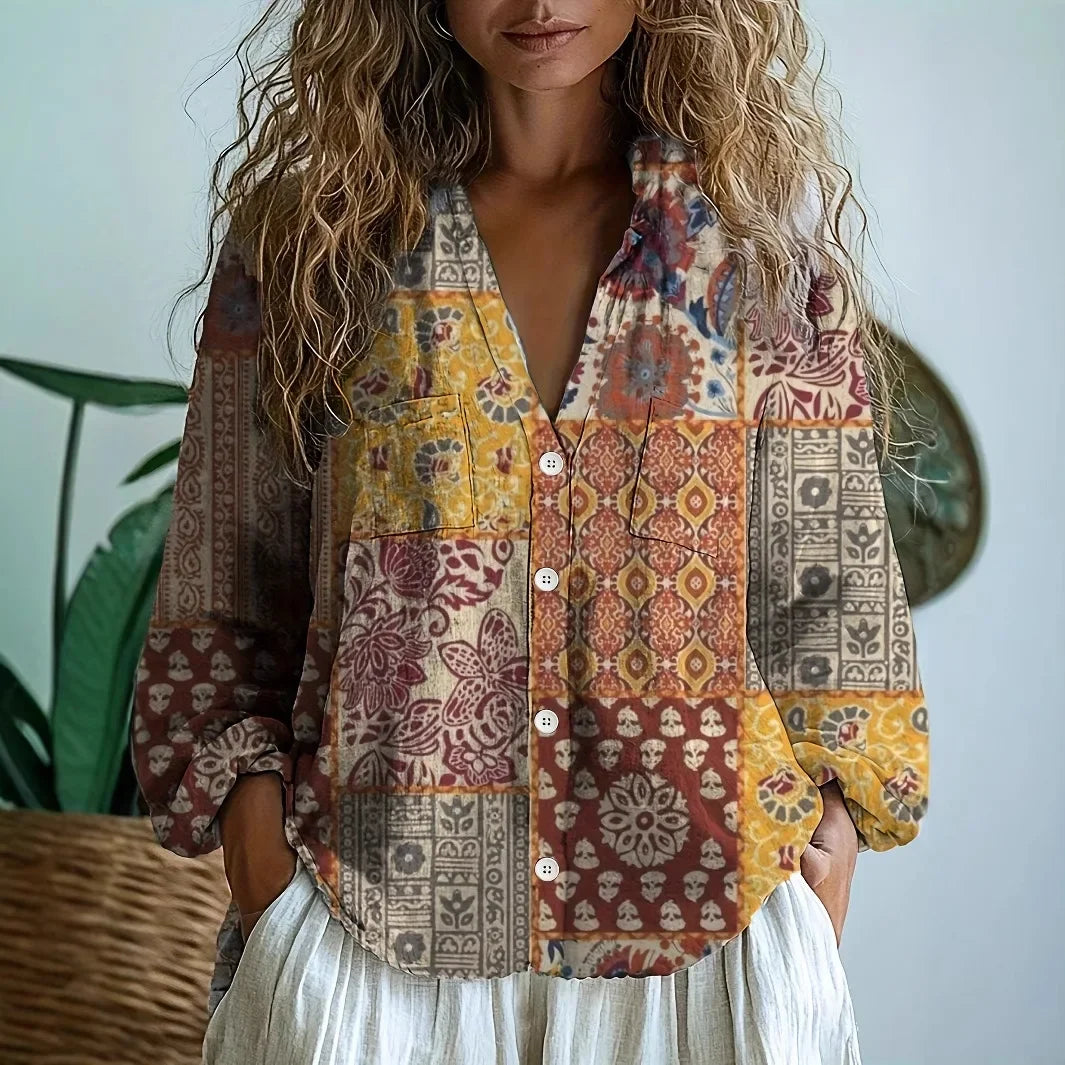Beatriz | Blusa Estampada con Escote en V