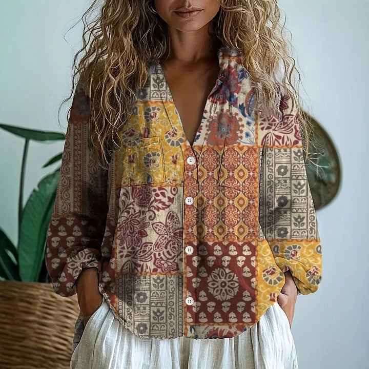Beatriz | Blusa Estampada con Escote en V