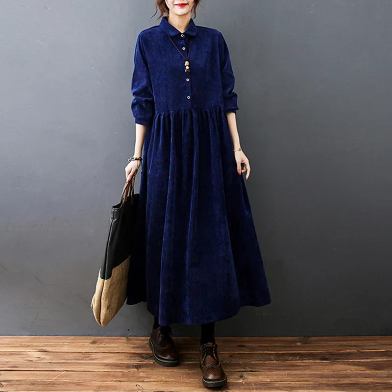 Débora | Vestido Midi Camisero Elegante Abotonado