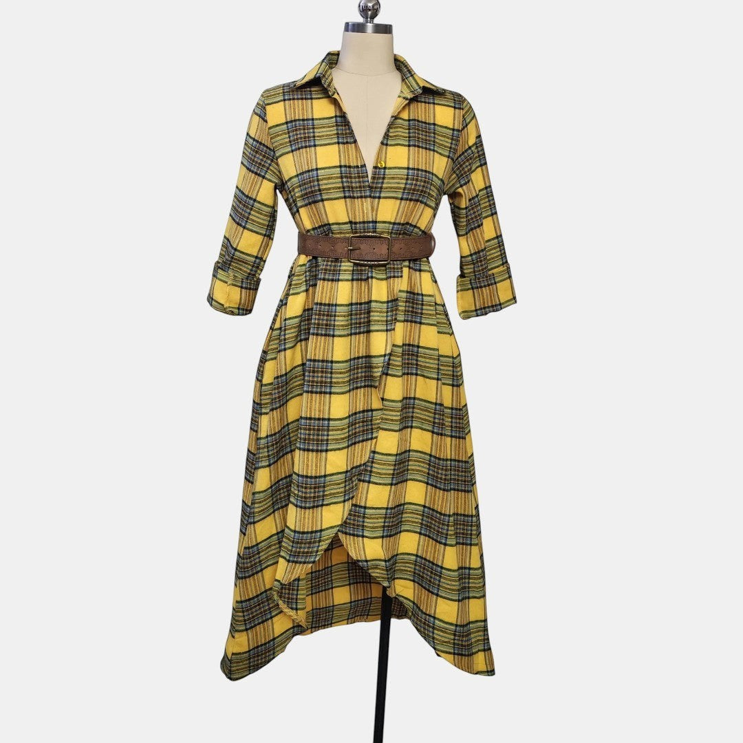 Nora | Vestido Midi Camisero Elegante con Cinturón