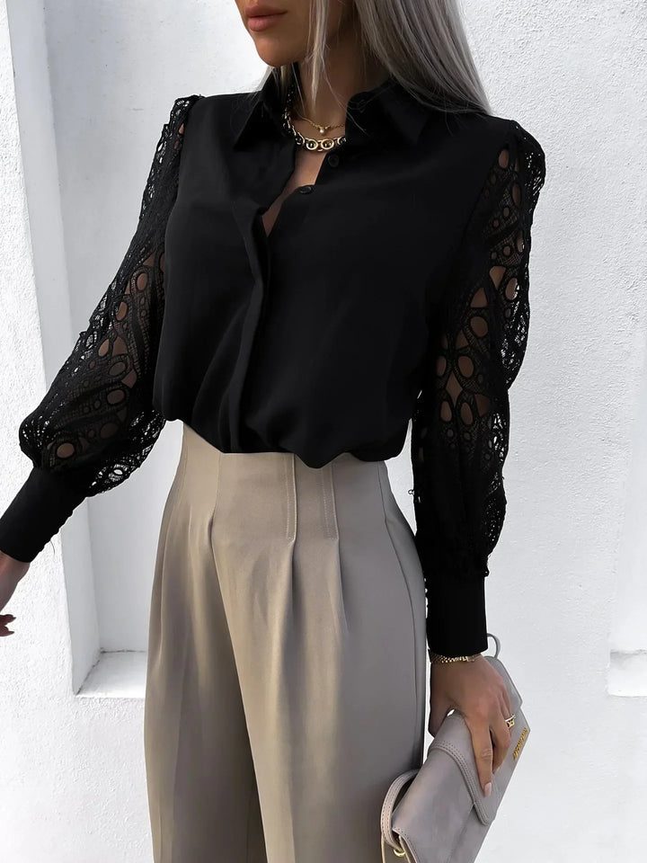 Nélida | Blusa con Mangas de Encaje