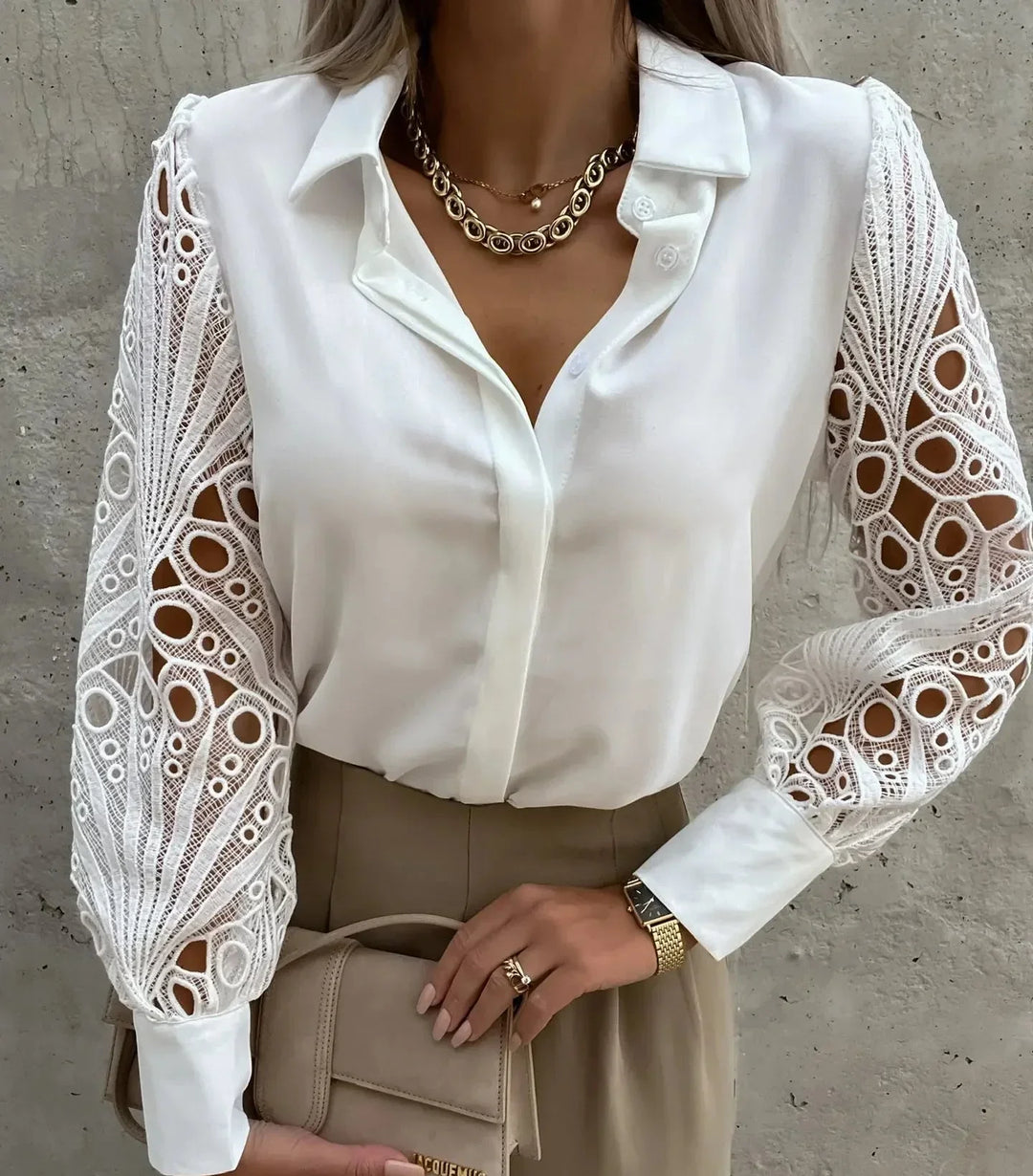 Nélida | Blusa con Mangas de Encaje