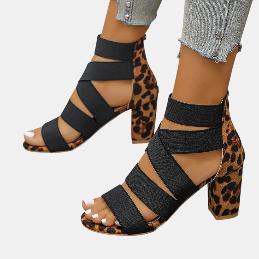 Nolani | Sandalias de Tacón Leopardo