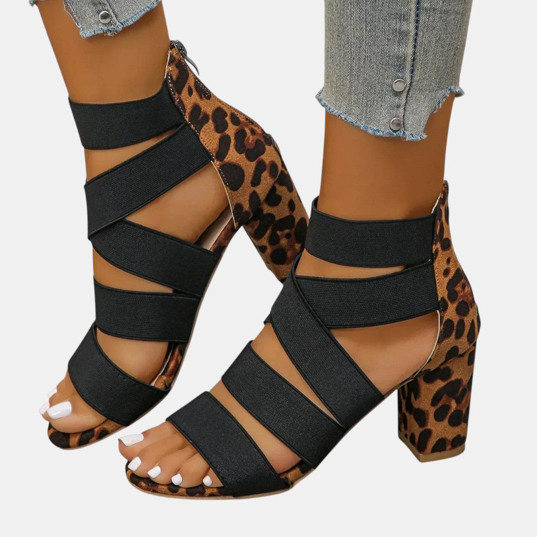 Nolani | Sandalias de Tacón Leopardo