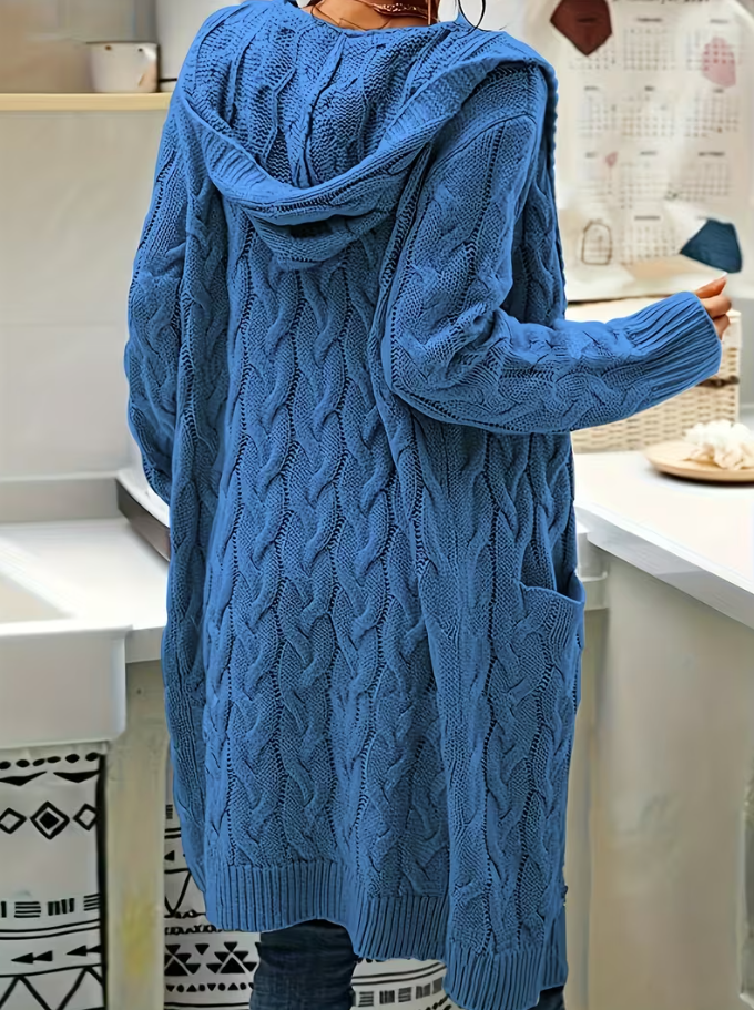 Bernarda | Cárdigan Largo con Capucha Acogedor