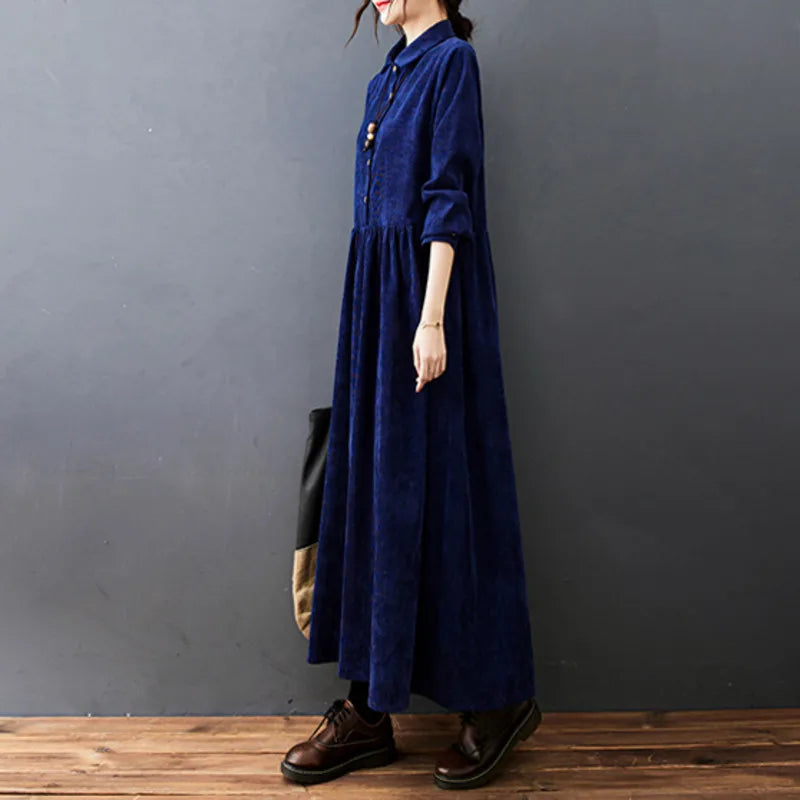 Débora | Vestido Midi Camisero Elegante Abotonado