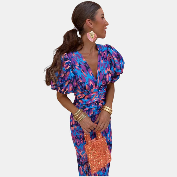 Giselle | Vestido Midi Floral con Vuelo