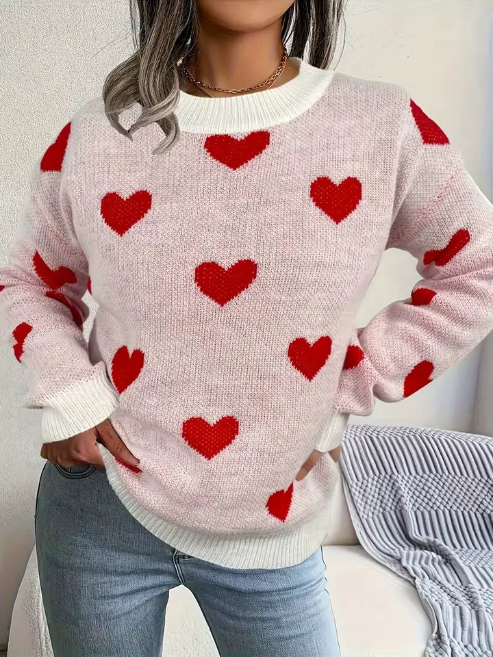 Pilar | Suéter con Estampa de Corazones
