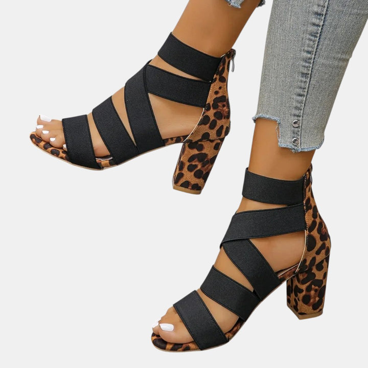 Nolani | Sandalias de Tacón Leopardo