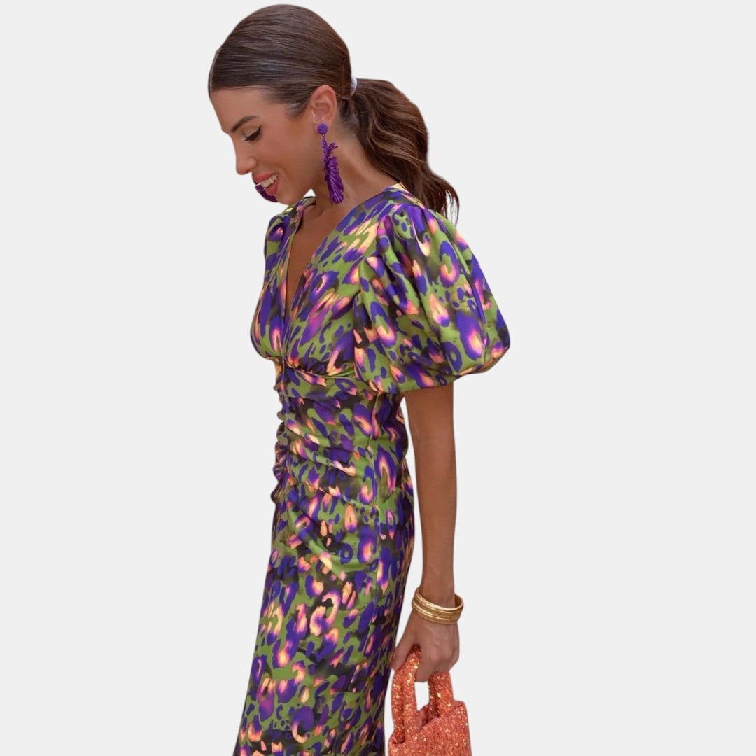 Giselle | Vestido Midi Floral con Vuelo