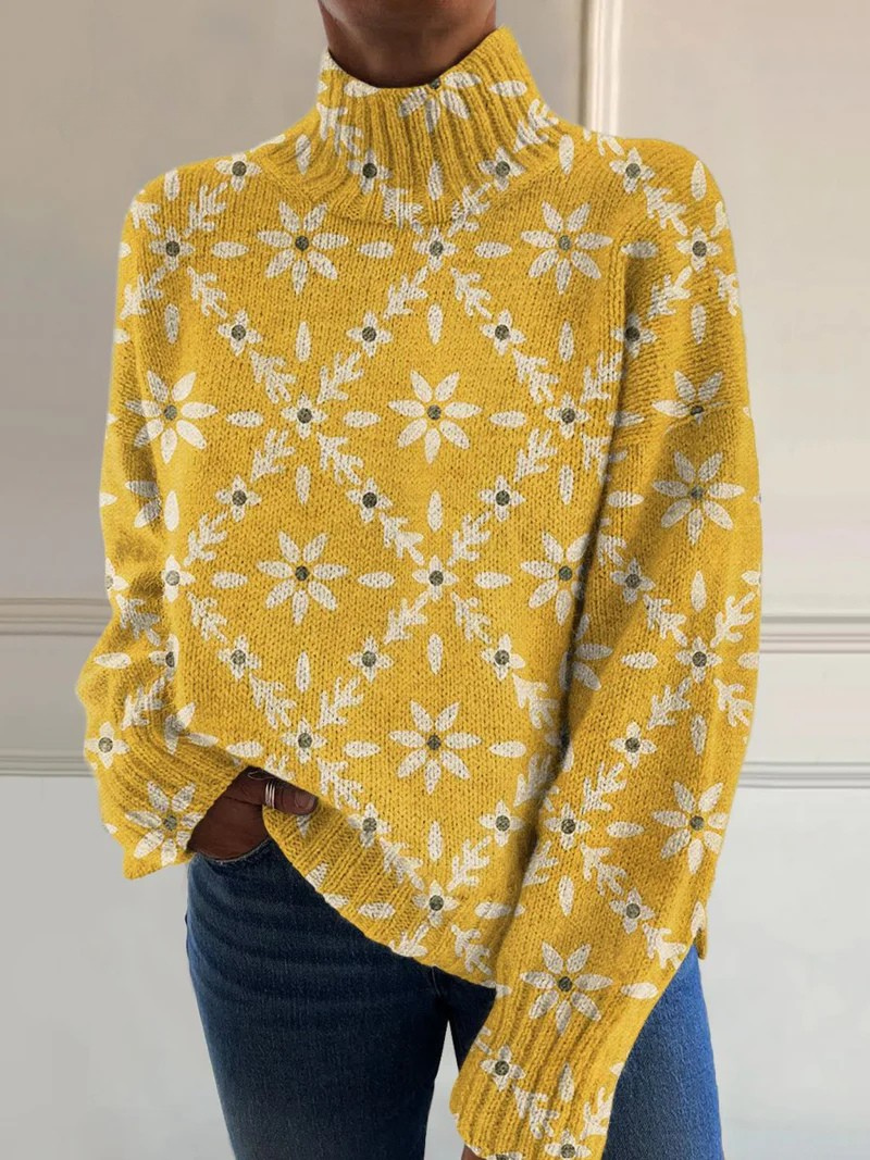 Thalia | Suéter de Cuello Alto Floral