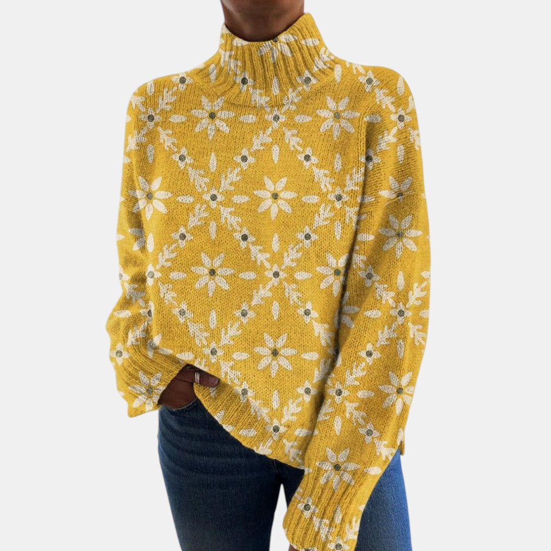 Graziela | Suéter Cuello Alto Arte Floral
