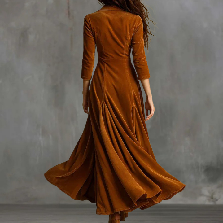 Antonia | Vestido Maxi Elegante Fluido con Botones