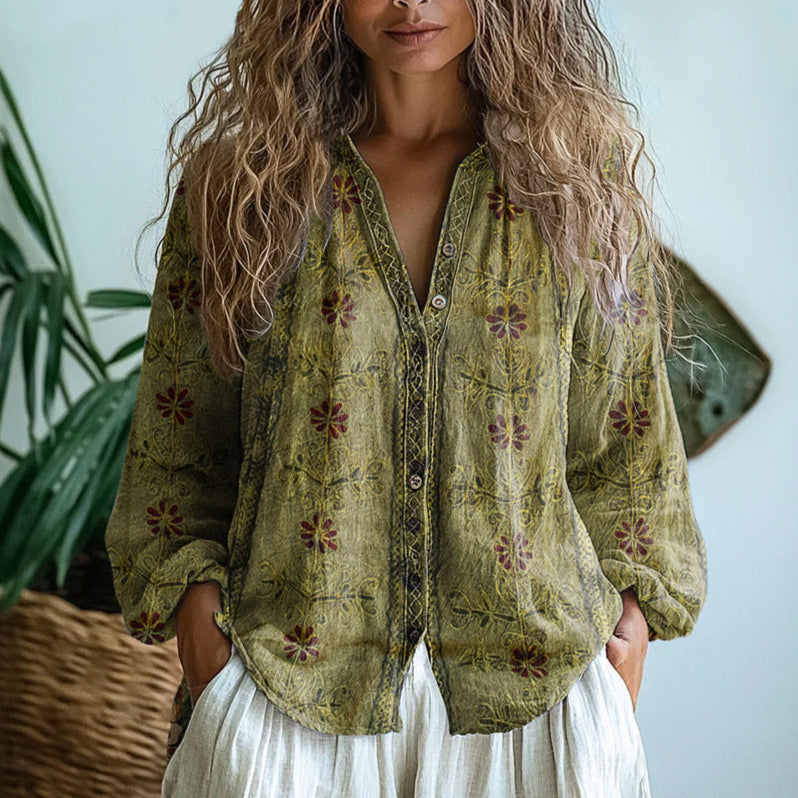 Beatriz | Blusa Estampada con Escote en V
