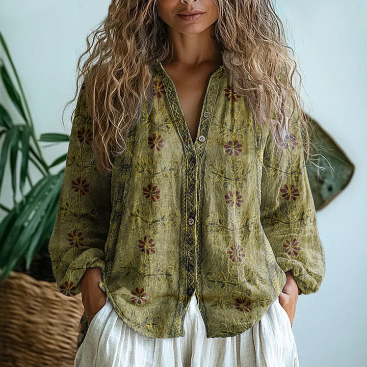 Beatriz | Blusa Estampada con Escote en V