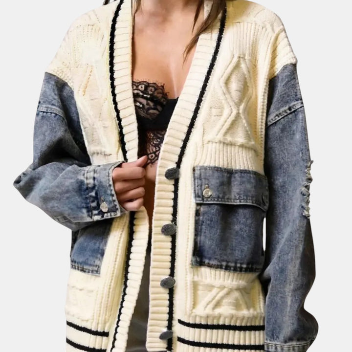 Flannery | Cárdigan Denim Patchwork