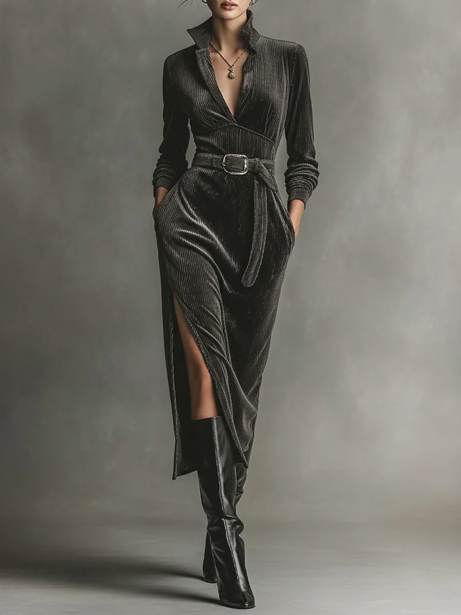 Dolores | Vestido Midi de Pana Elegante