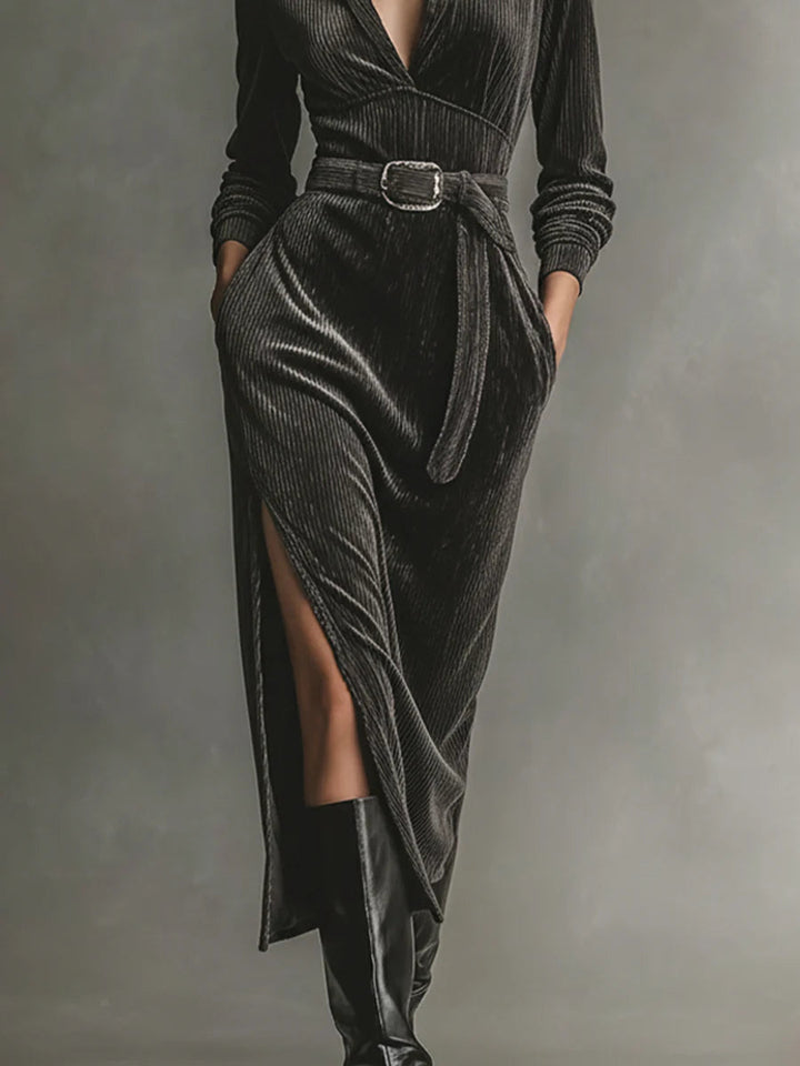 Dolores | Vestido Midi de Pana Elegante
